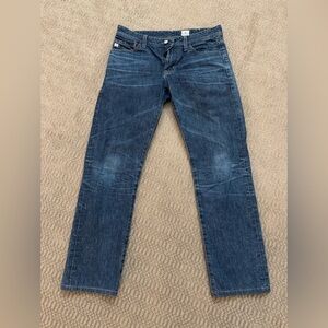 AG Adriano Goldschmied Dark Blue Straight Jeans 30x32